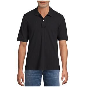 LAND'S END Men's Black Polo Size L 42-44 (100% PIMA COTTON) Like New